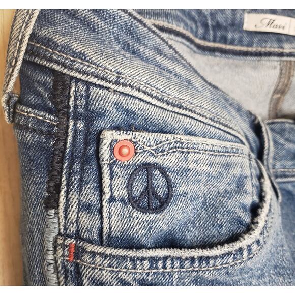 Mavi Adriana distressed mid rise skinny ankle jean raw hem size 25 - Picture 9 of 16